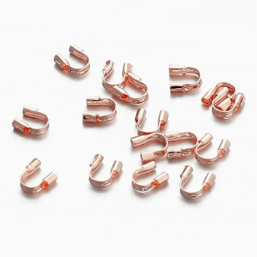 Rose Gold 100pcs 4*4.5mm Wire Guardians for beadwork Earrings, Metal Findings *100pcs Earring Findings
