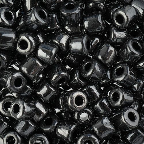 4.5mm Czech Rola Bead 20g - Opaque Hematite 6/0 Pony Beads