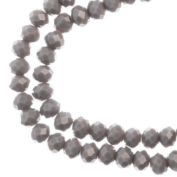 4*6mm Crystal Lane Rondelle, Opaque Grey Rondelle Beads