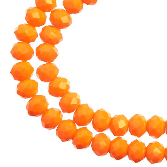 4*6mm Crystal Lane Rondelle, Opaque Orange Rondelle Beads