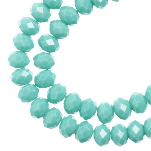 4*6mm Crystal Lane Rondelle, Opaque Turquoise Blue Rondelle Beads