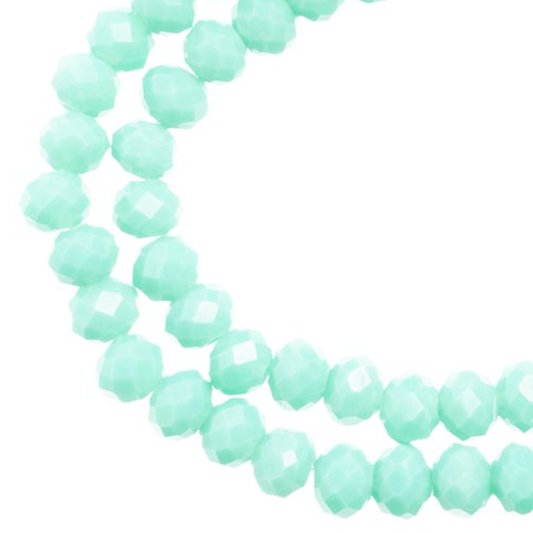 4*6mm Crystal Lane Rondelle, Opaque Turquoise Green Rondelle Beads
