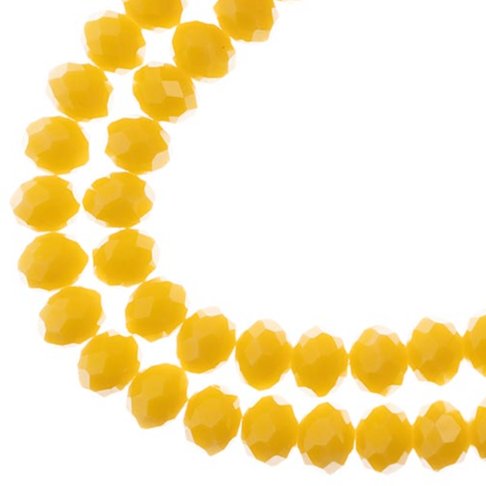 4*6mm Crystal Lane Rondelle, Opaque Yellow Rondelle Beads
