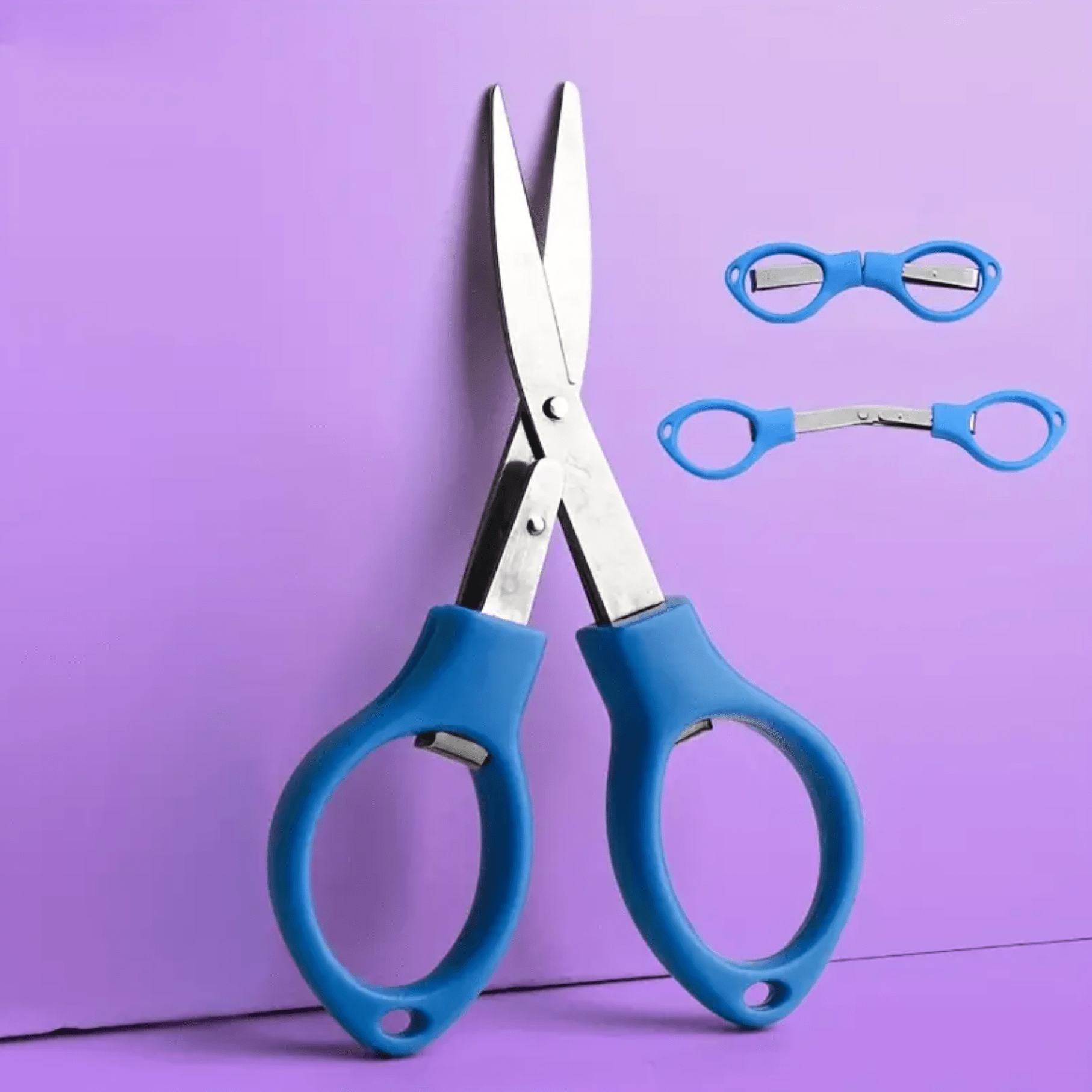 4" Stainless Steel Folding Scissors With Plastic Handle, Mini Beading Scissors, Basics Leather & Vinyl