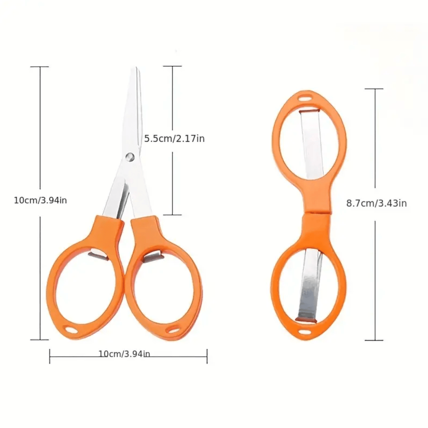 4" Stainless Steel Folding Scissors With Plastic Handle, Mini Beading Scissors, Basics Leather & Vinyl