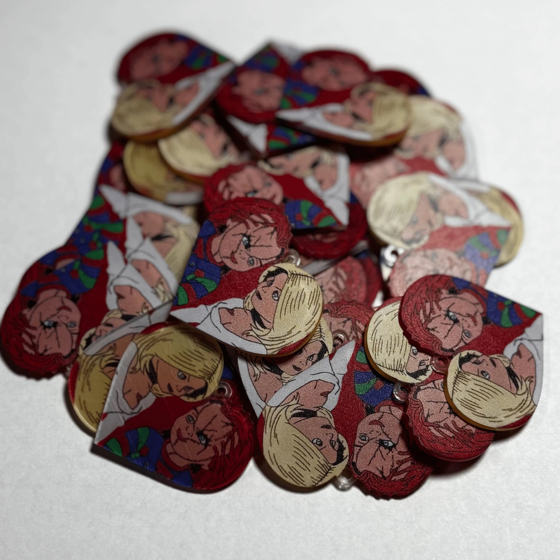 40*35mm Lover Dolls on Heart shape , Glue on, Resin Gem (Sold In Pair) Resin Gems