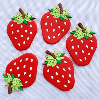 40*55mm LARGE Red Strawberry Shaped, Acrylic Glue on, Resin Gem (Sold in Pair) Resin Gems