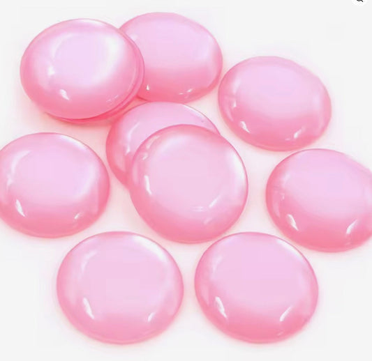 25mm Pink "Cat Eye" Reflective Rivoli, Glue on, Resin Gem (Sold in Pair) Resin Gems