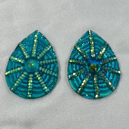 20*30mm (Teal) Sunburst AB, Sew On, Resin Gems (sold in pair) Sundaylace Creations & Bling