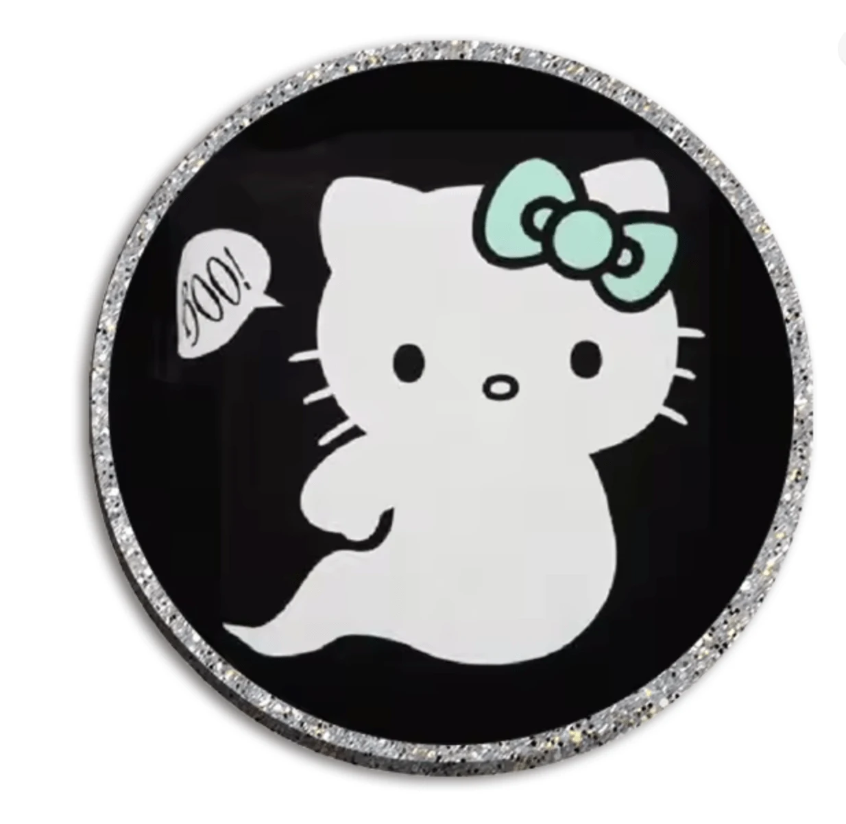 40mm Ghost Kitty Glue on, Resin Gem (Sold In Pair)