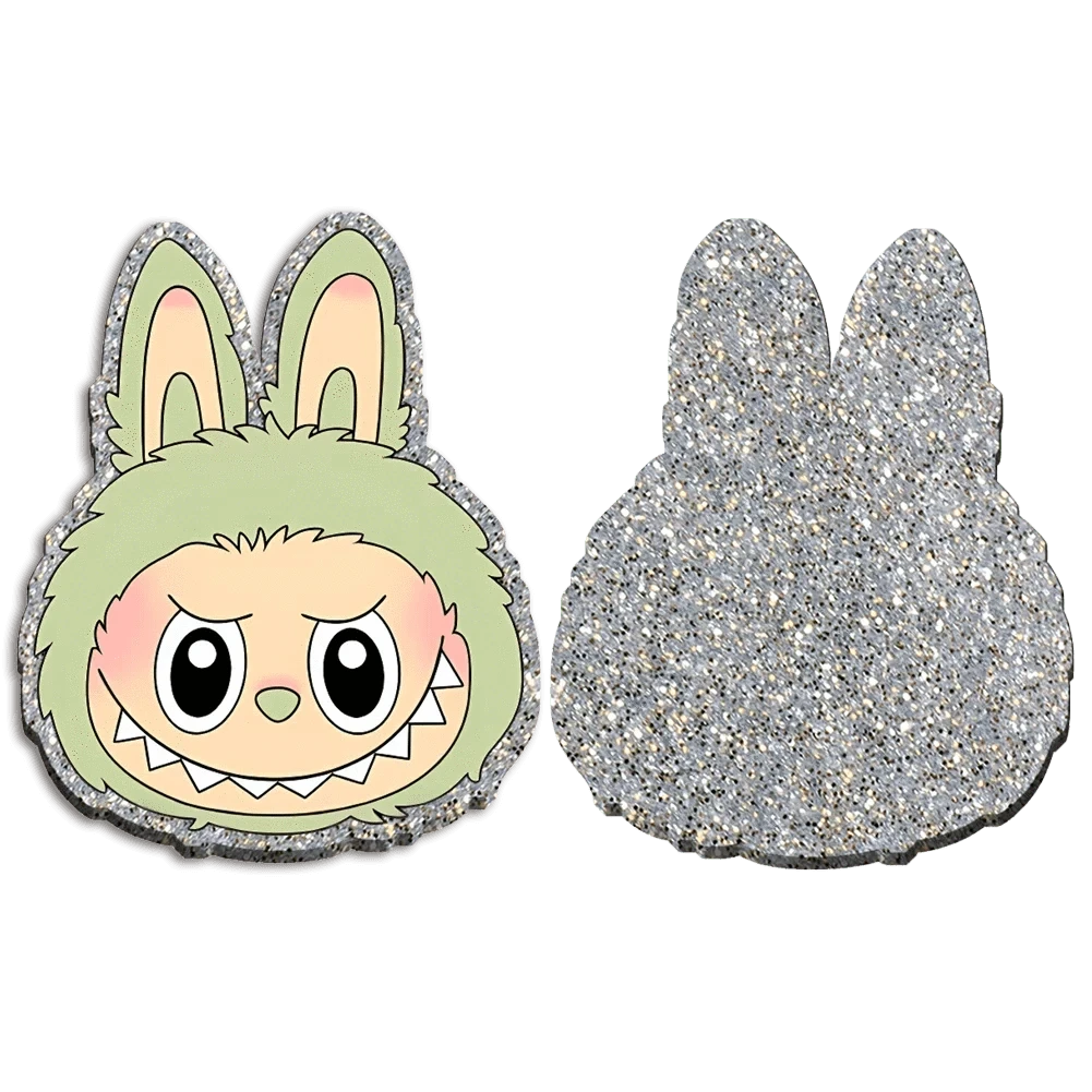 40mm Laboubou Monster Glitter, Glue on Acrylic Charm Resin Gems (Sold in pair) Resin Gems