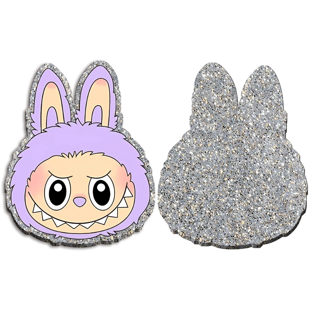 40mm Laboubou Monster Glitter, Glue on Acrylic Charm Resin Gems (Sold in pair) Resin Gems