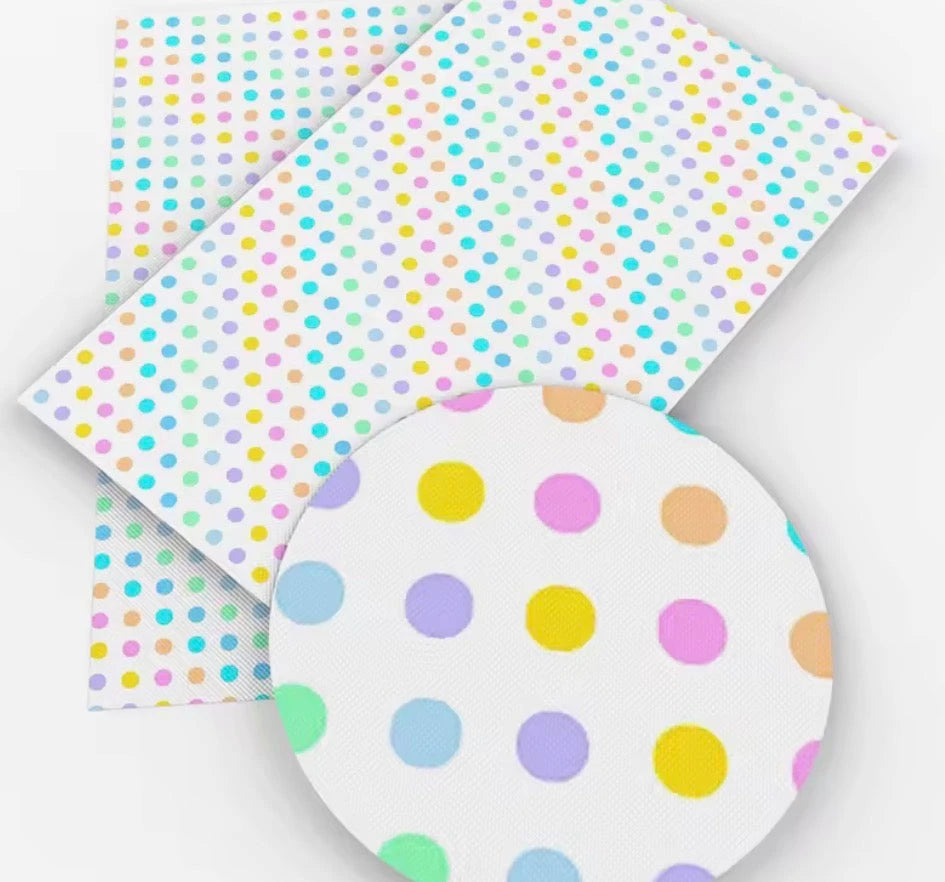 20*30cm Pastel Dots Smooth Leatherette Sheet, Long Leatherette Sheet Leatherette