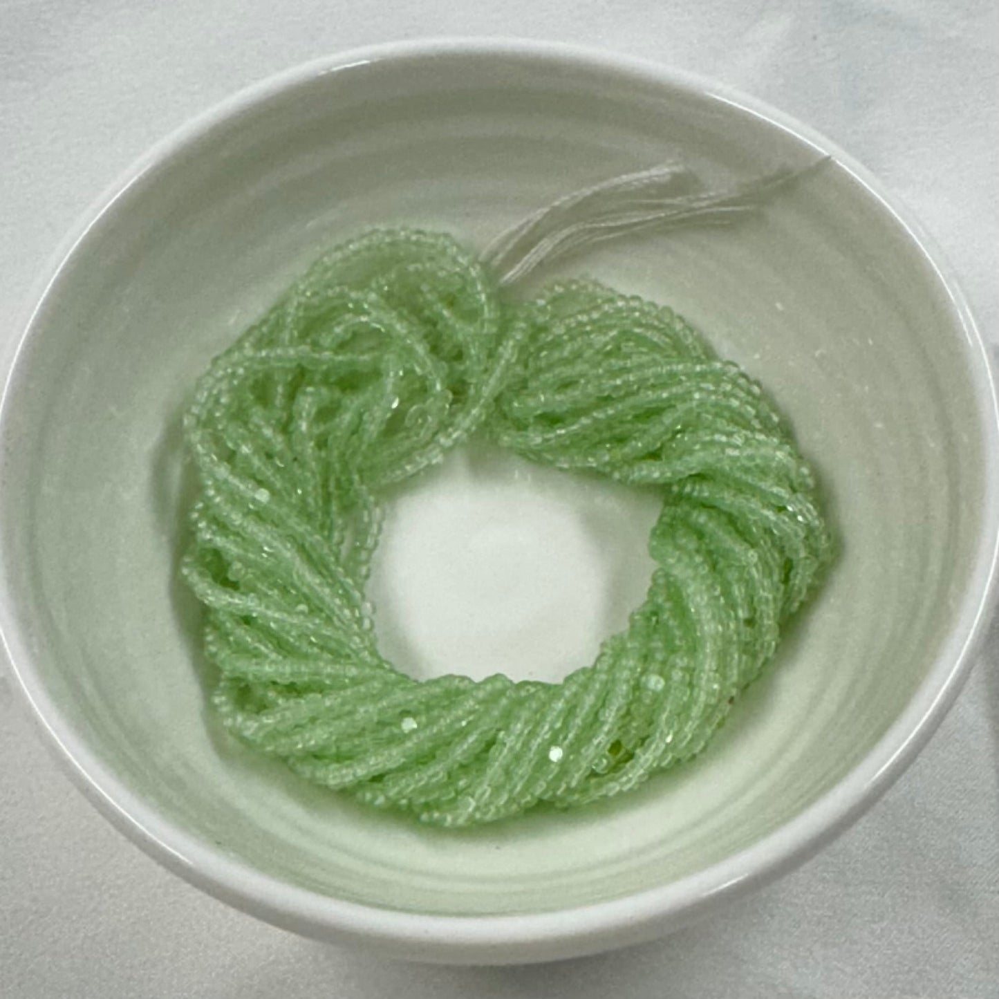 11/0 Charlotte Cut Seed Bead- Chrysolite Green Transparent *10g Hank* India Sheen Charlotte Cut Seedbeads