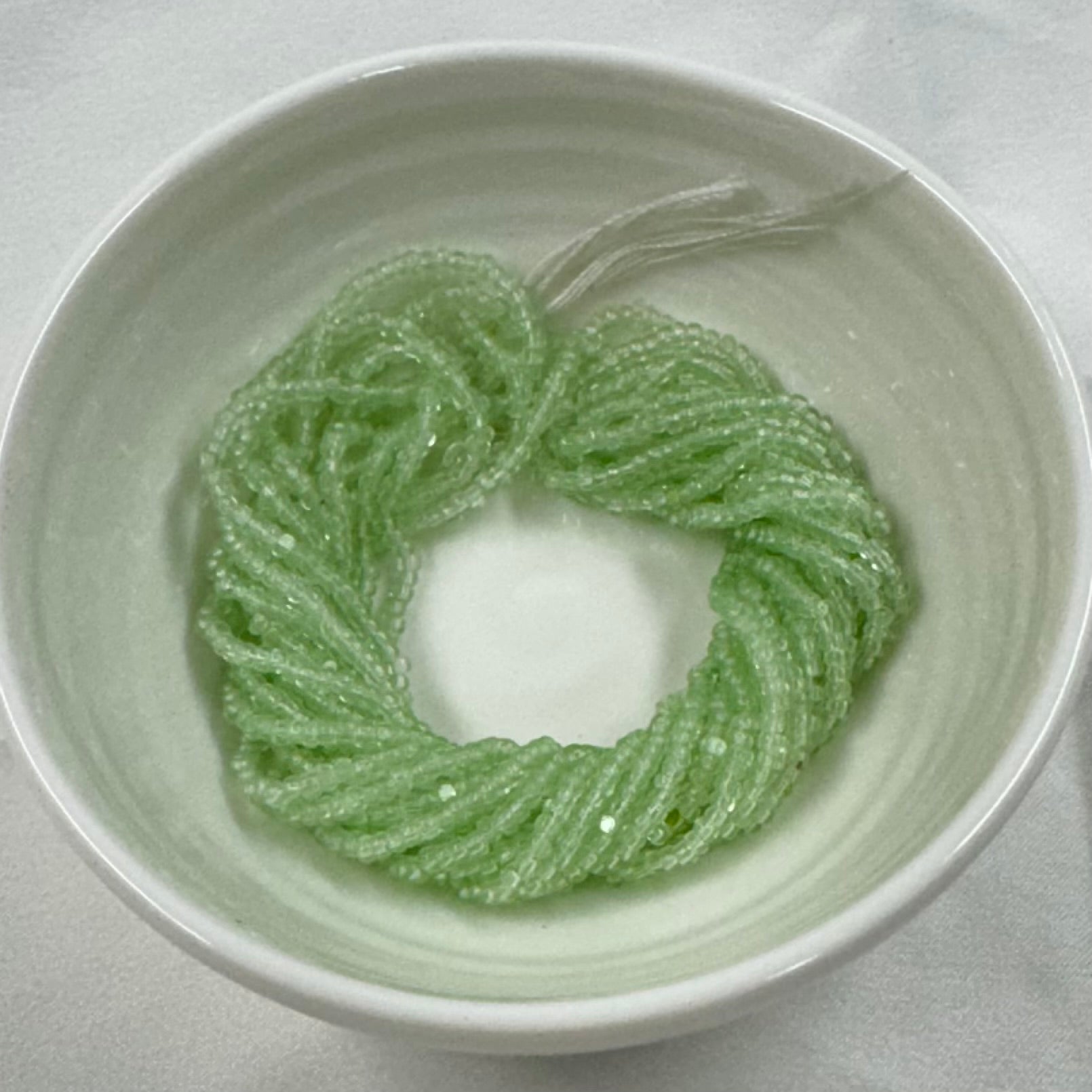 11/0 Charlotte Cut Seed Bead- Chrysolite Green Transparent *10g Hank* India Sheen Charlotte Cut Seedbeads