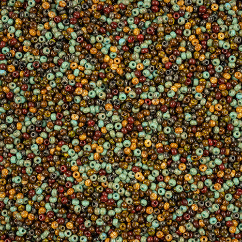 11/0 Czech Seed Bead, Opaque Travertine mix (22g) 11/0 Preciosa Seed Beads