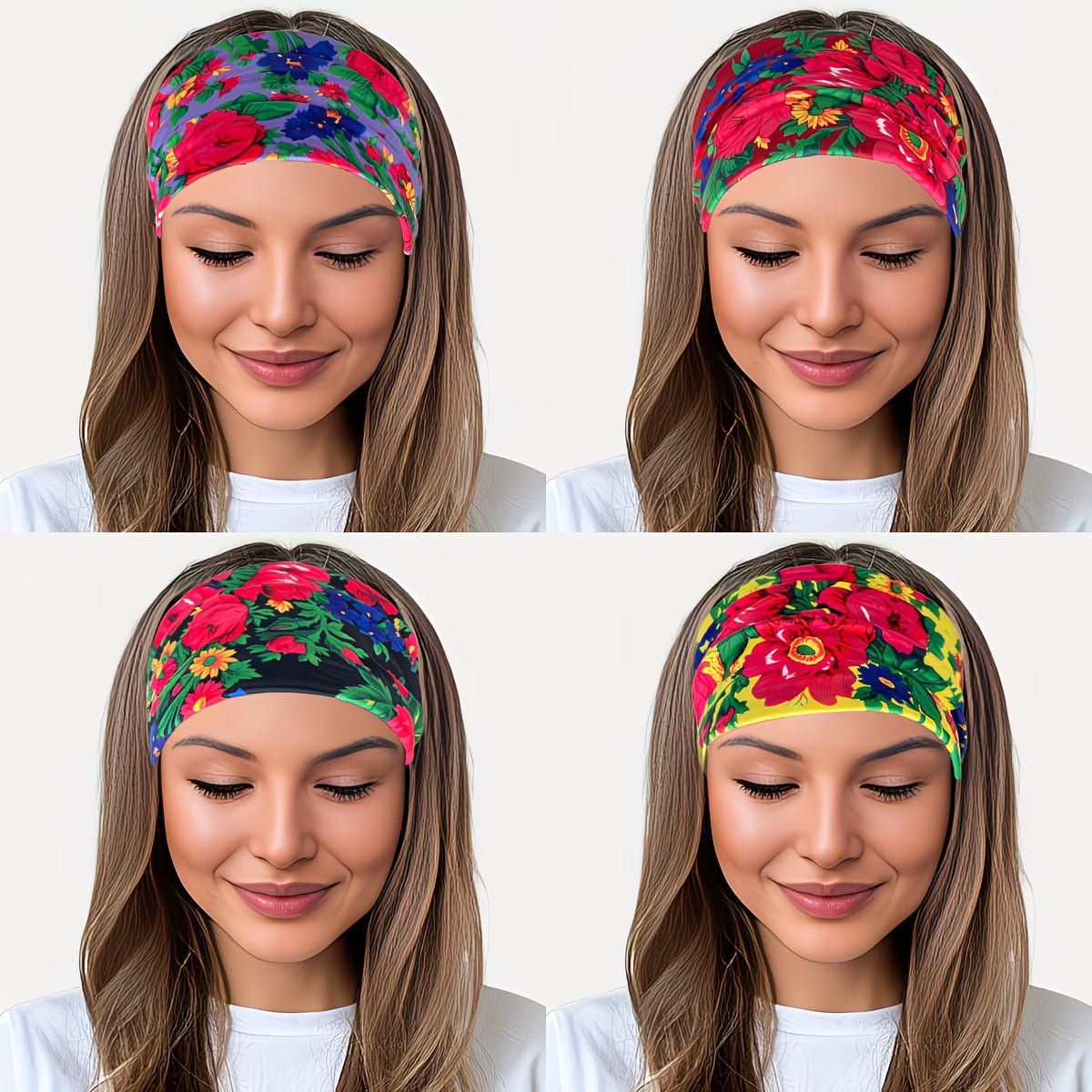Single Strench Headband "Kokum Scarf" Grandma Cloth in Floral Patterns, Promotional Item Sundaylace Creations & Bling