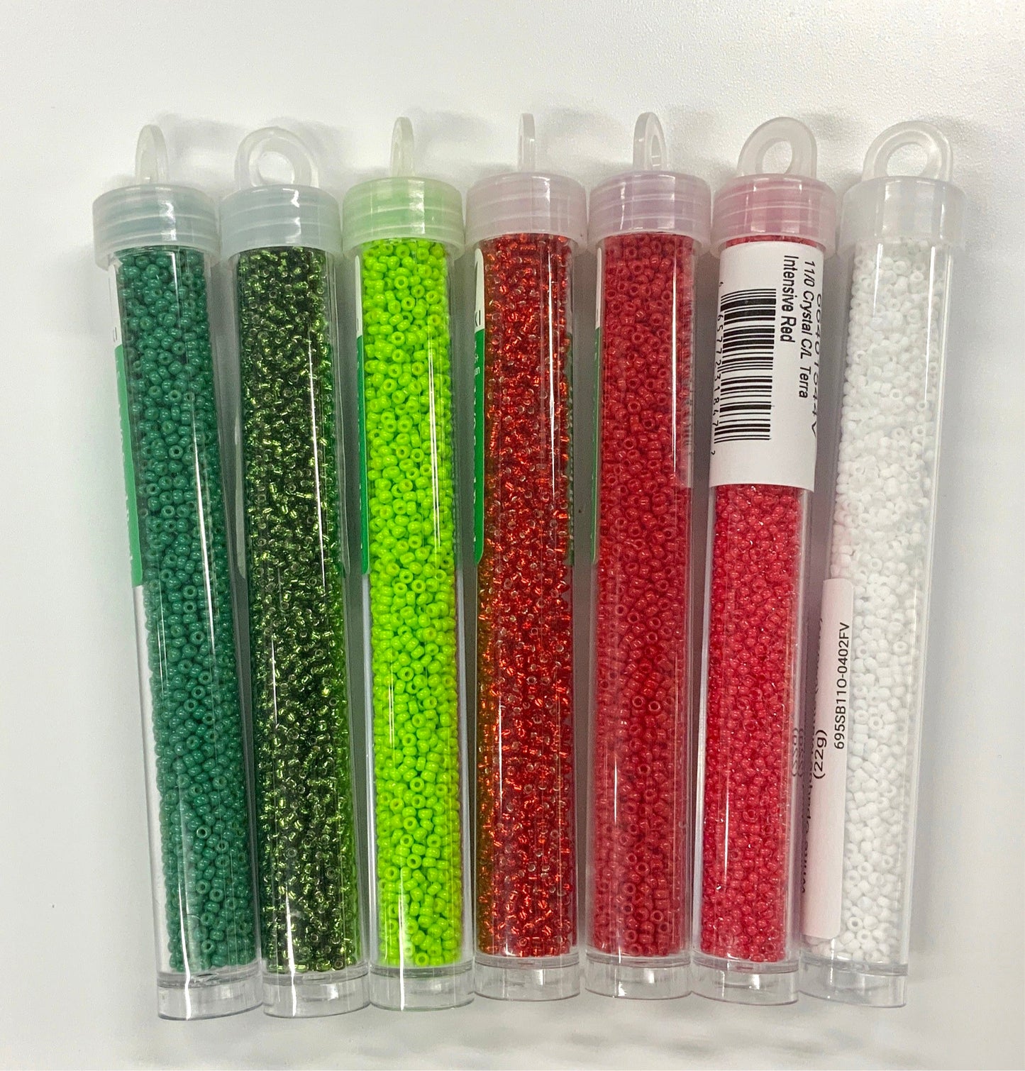 “Christmas Joy” 11/0 Miyuki Seed Beads, Set of 7 x 22g vials Sundaylace Creations & Bling