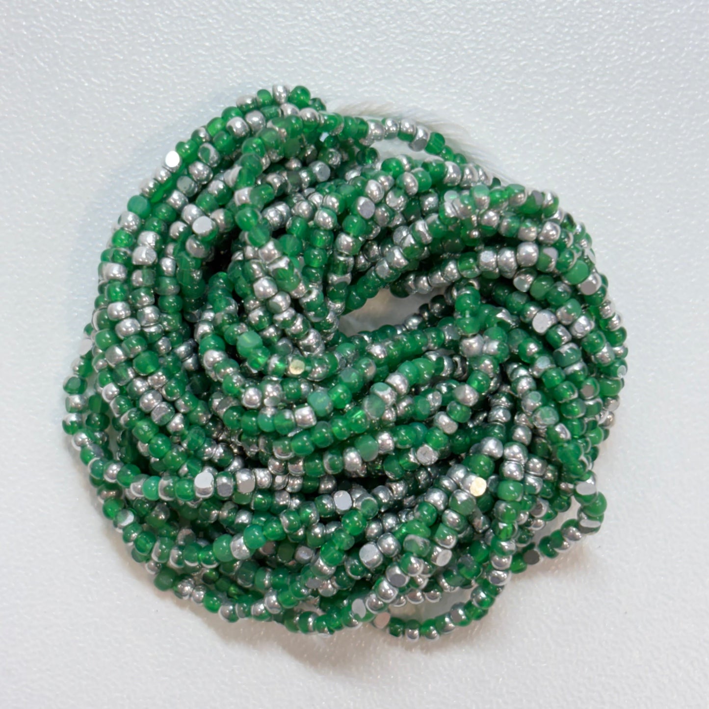 11/0 Charlotte Cut Seed Bead - Patina Opal Green Silver, 10g India Sheen Charlotte Cut Seedbeads