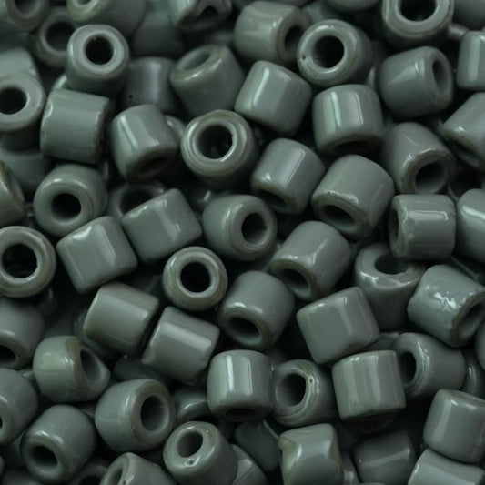 6.2mm Preciosa Glass Crow Beads Opaque Grey 25g 6/0 Pony Beads