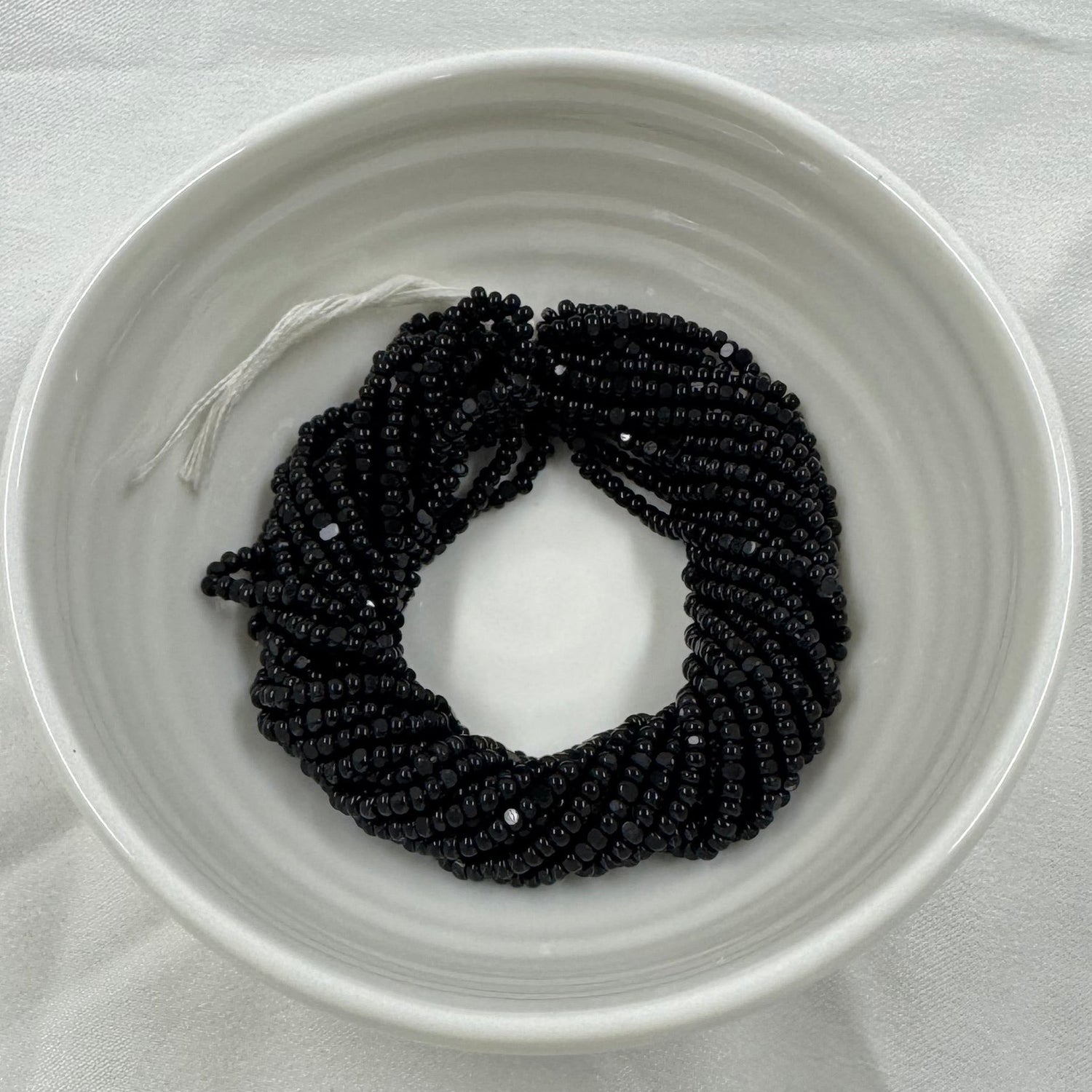 11/0 Charlotte Cut Seed Bead- Opaque Jet Black  *10g Hank* India Sheen Charlotte Cut Seedbeads