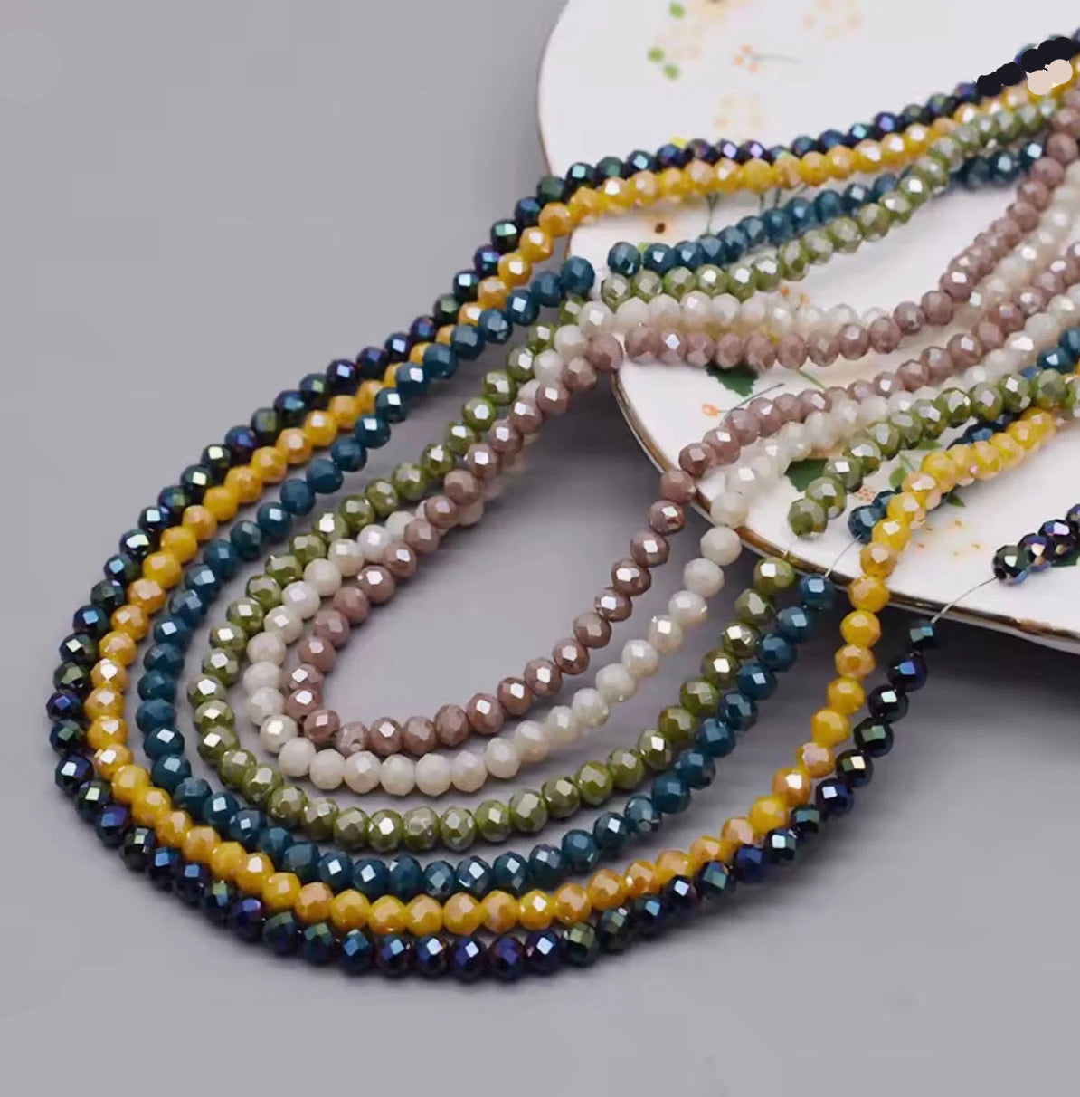 4mm Woodland Harvest AB 6 strand/bag 720pcs Rondelle Crystal Glass Beads Bicone/Rondelle