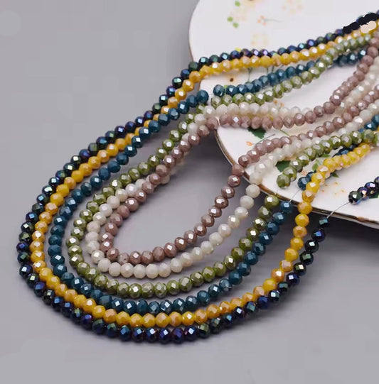 4mm Woodland Harvest AB 6 strand/bag 720pcs Rondelle Crystal Glass Beads Bicone/Rondelle
