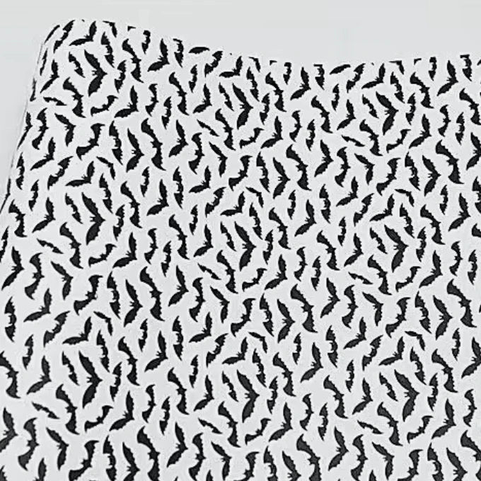 21*29cm Bats On White Background Sheets, Long Leatherette Sheets Leatherette
