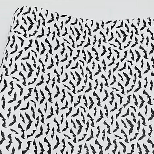 21*29cm Bats On White Background Sheets, Long Leatherette Sheets Leatherette