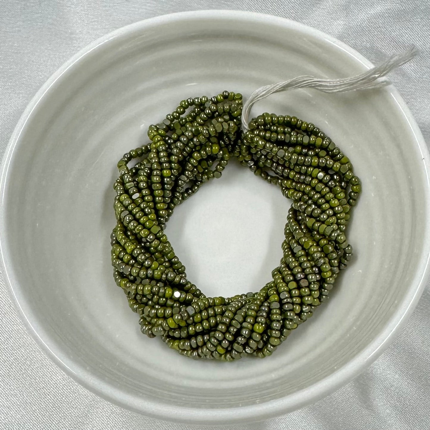 11/0 Charlotte Cut Seed Bead- Ionized Opaque Olivine Green *10g Hank* Sundaylace Creations & Bling