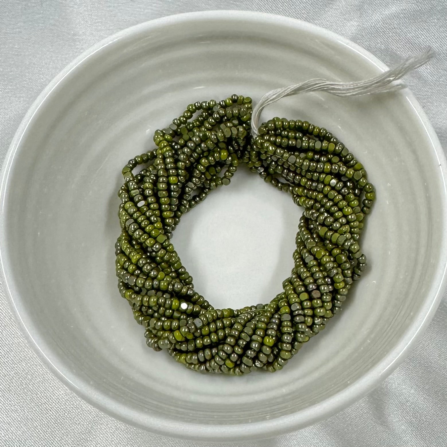 11/0 Charlotte Cut Seed Bead- Ionized Opaque Olivine Green *10g Hank* Sundaylace Creations & Bling