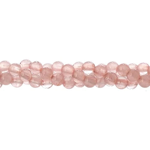 4mm Rose Quartz Pink  Round Semi-Precious Beads, Sold in 8" Strand Pearl Beads