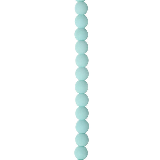 4mm Soft Turquoise  on White Alabaster Velvet Orange (46pcs), Czech Glass Beads Strand Pearl Beads