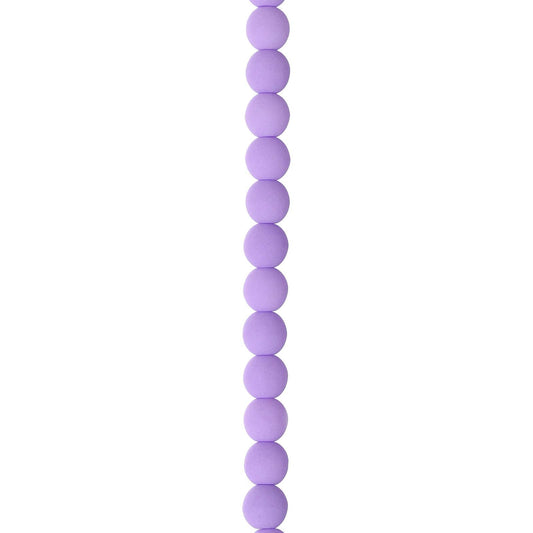 4mm Soft Violet on White Alabaster Velvet Orange (46pcs), Czech Glass Beads Strand Pearl Beads