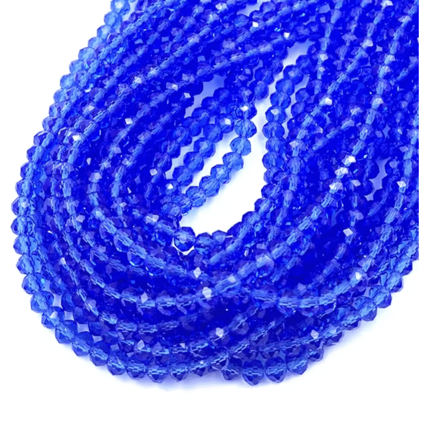 4mm Transparent Blue, Rondelle Beads (~120 pcs) Rondelle Beads