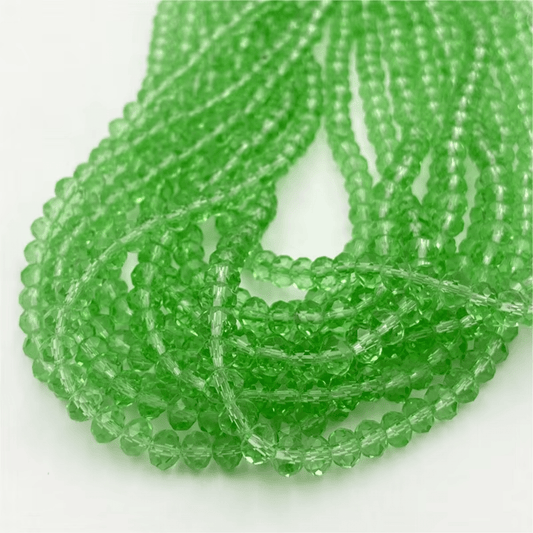 4mm Transparent Green, Rondelle Beads (~120 pcs) Rondelle Beads