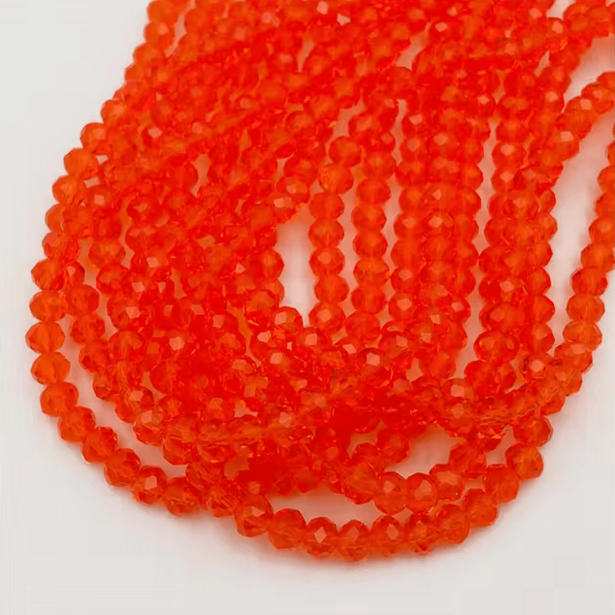 4mm Transparent Orange, Rondelle Beads (~170 pcs) Rondelle Beads