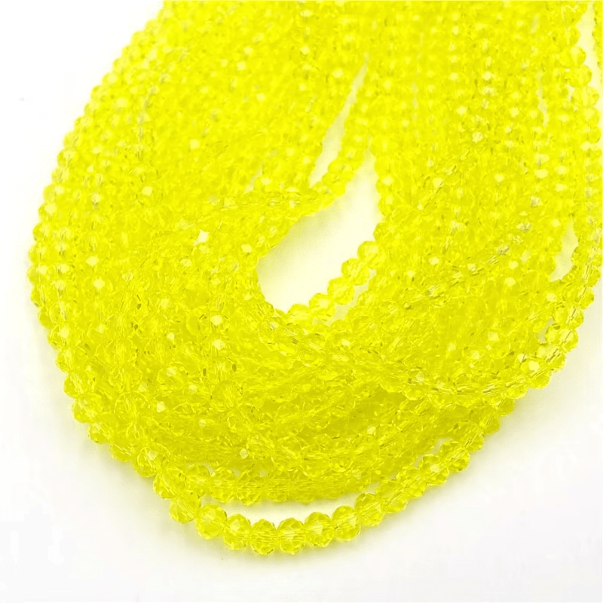 4mm Transparent Yellow, Rondelle Beads (~120 pcs) Rondelle Beads