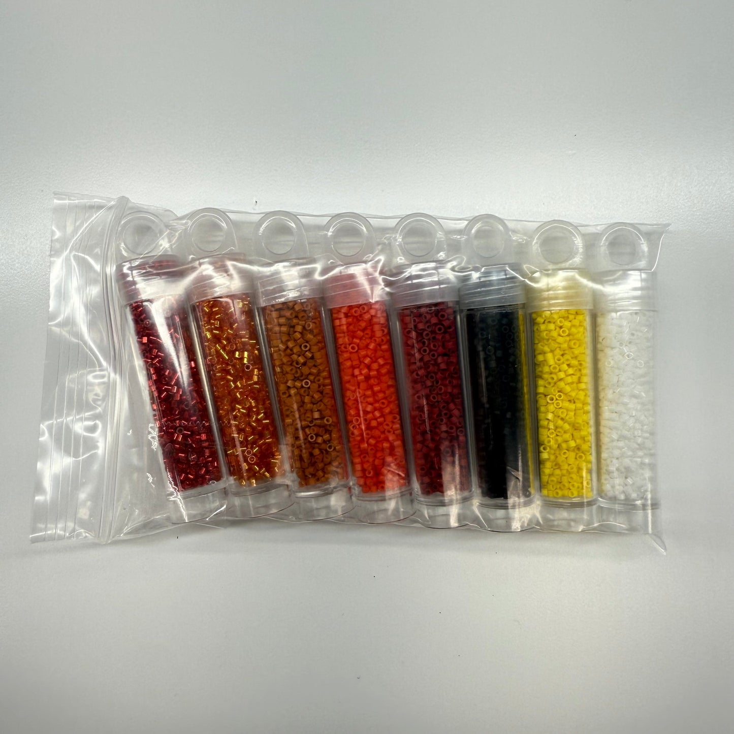 "Red Dragon" Set, 8 x (5g) 11/0 Cylin Beads, Promotions Cylin Bead 11/0