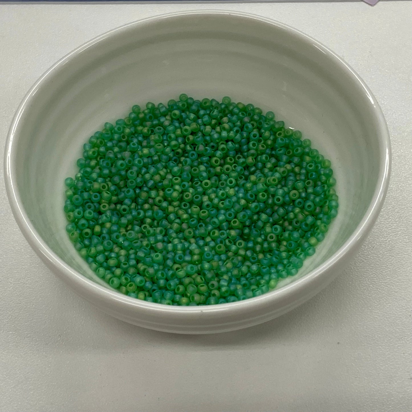 10/0 Transparent Matt Light Green AB, Preciosa Seed Beads 22g