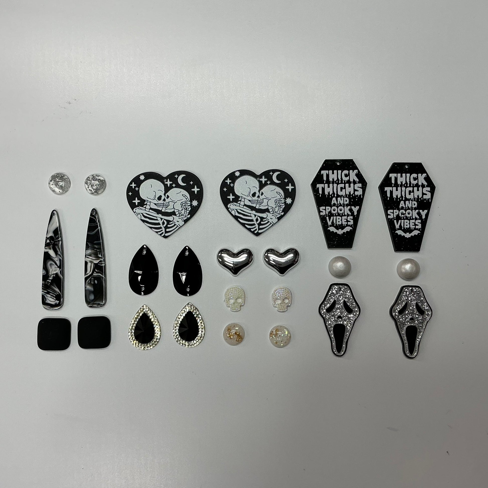 “Midnight Lux” Black (12 Pairs) Resin Gem Set, Promotions Sundaylace Creations & Bling