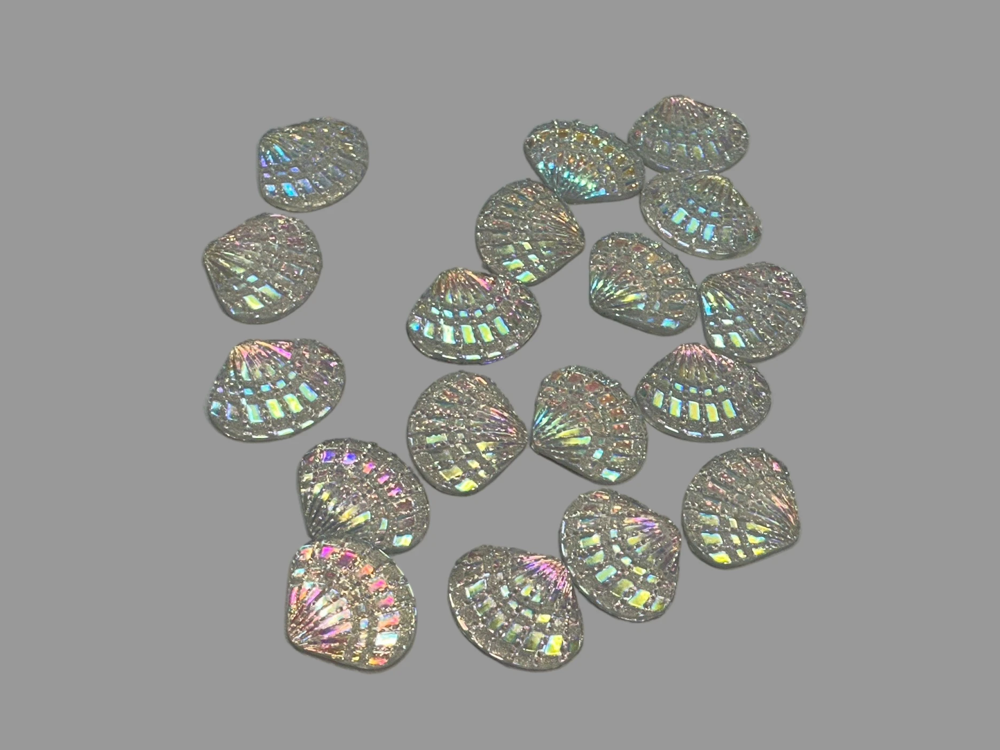 12mm Clear Mermaid Shell, Glue on, Resin Gems (Sold in Pair) Sundaylace Creations & Bling