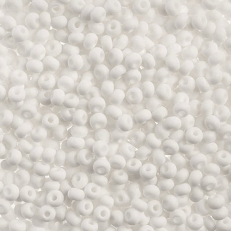 6/0 Pony Seed Beads, Chalk White Opaque MATTE 6/0 Pony Beads