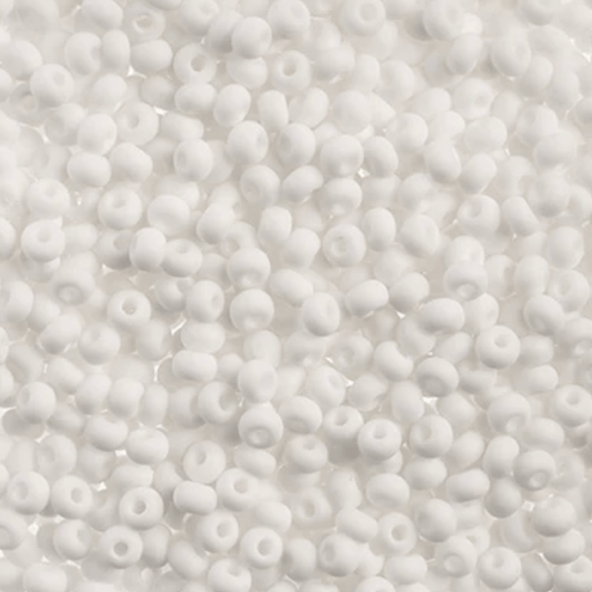 6/0 Pony Seed Beads, Chalk White Opaque MATTE 6/0 Pony Beads