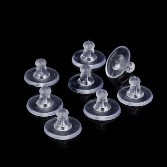 6*11mm Silicone Rubber Earring Backing Replacement For Stud/leverbacking for Sensitive ears, 20 pcs Basics Basics