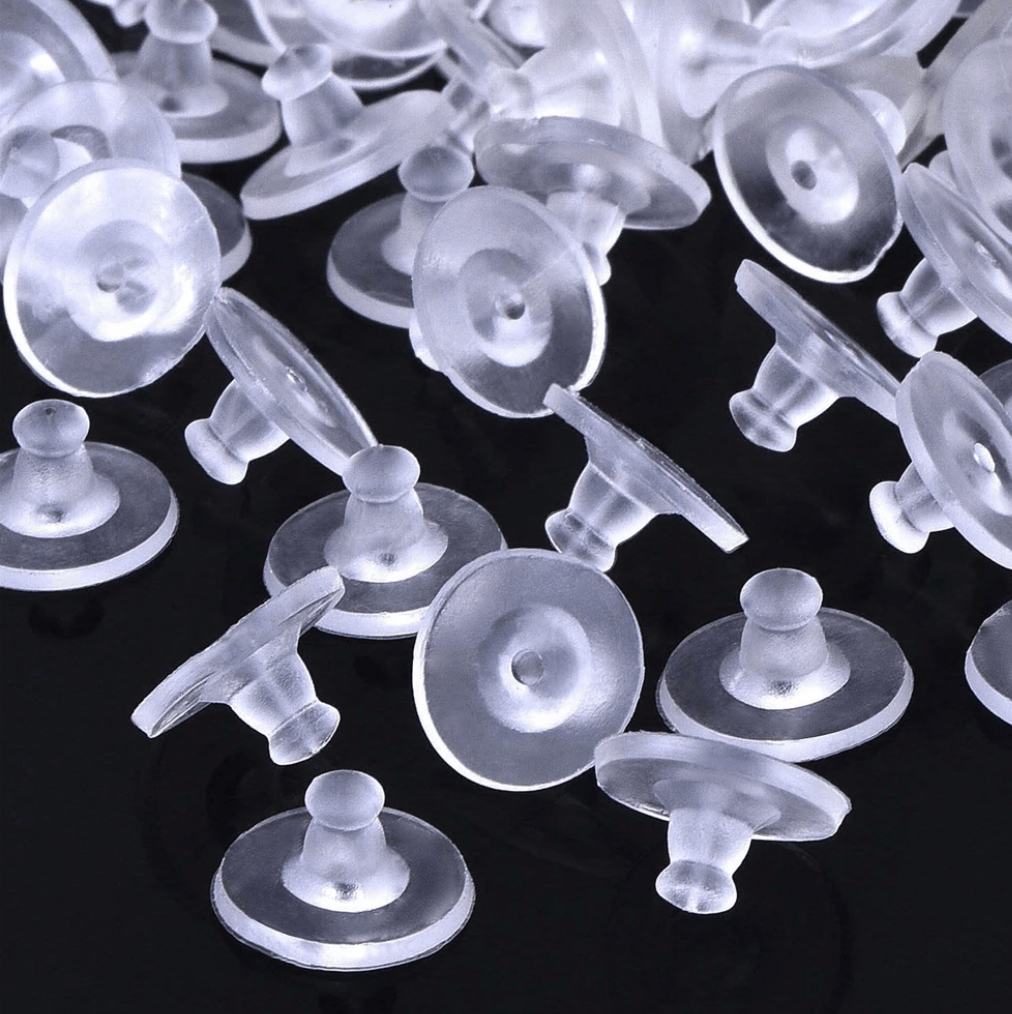 6*11mm Silicone Rubber Earring Backing Replacement For Stud/leverbacking for Sensitive ears, 20 pcs Basics Basics