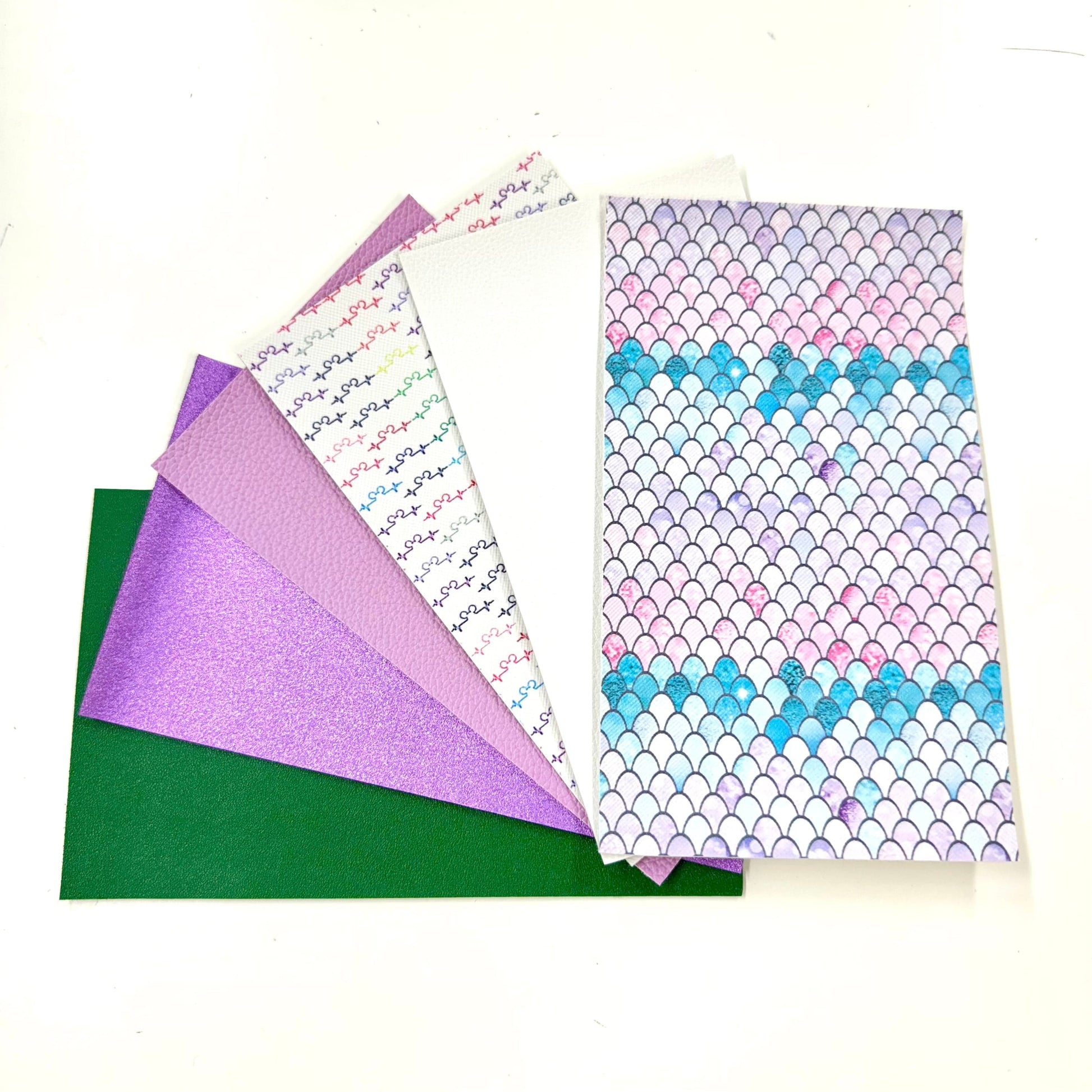 6 Fun Summer Themed Sample Sized (4x6") Leatherette Sheets *SET*, Bulk Buy Promotions Leather & Vinyl