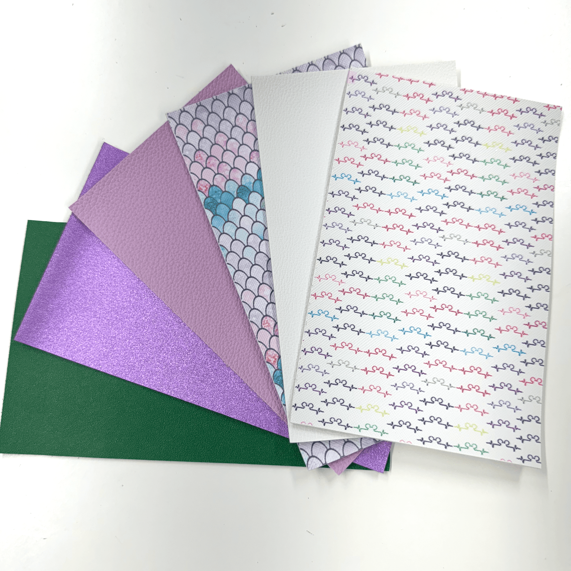 6 Fun Summer Themed Sample Sized (4x6") Leatherette Sheets *SET*, Bulk Buy Promotions Leather & Vinyl