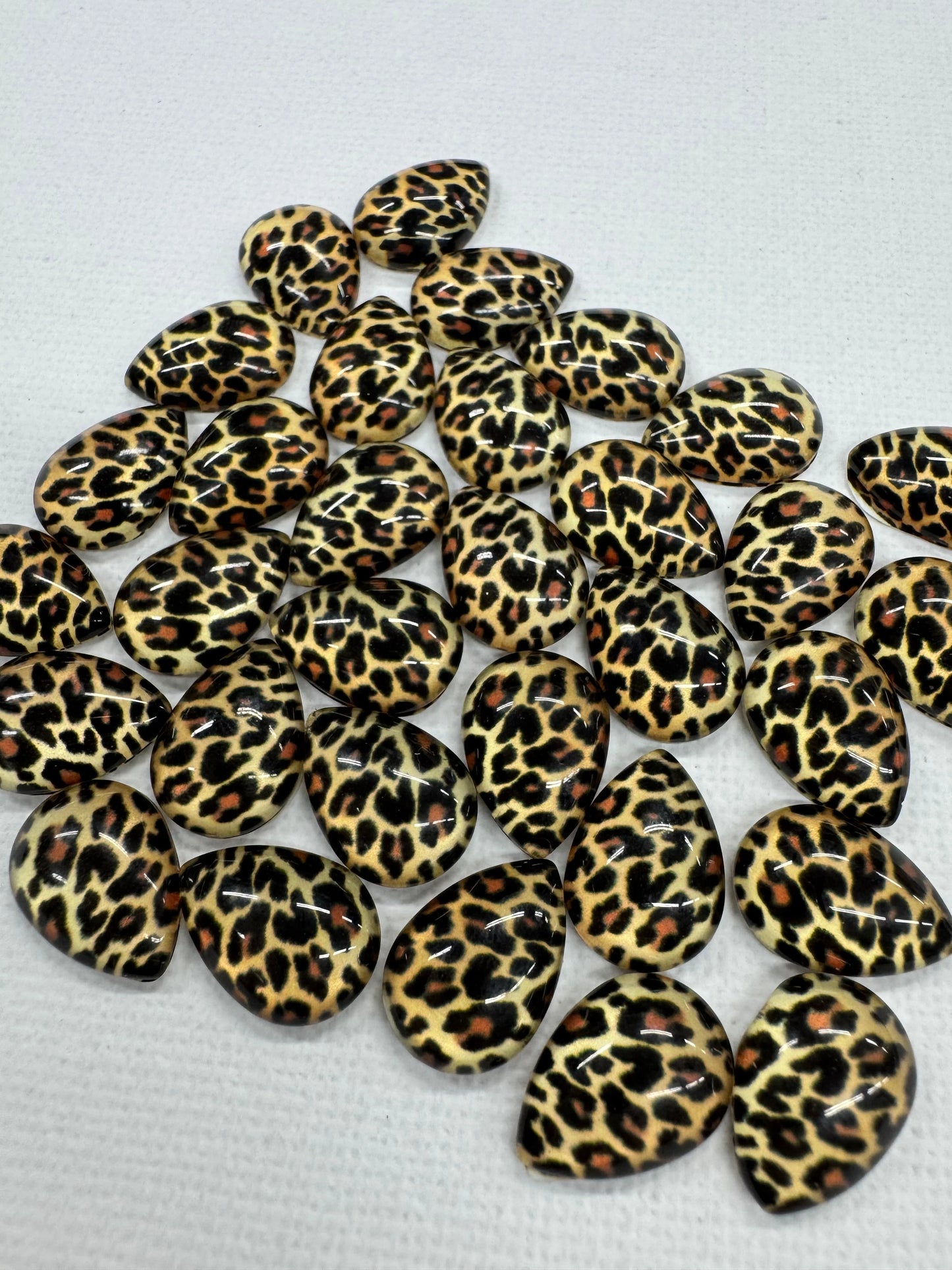 10*14mm Animal Print Teardrop (Sold In Pair) Sundaylace Creations & Bling