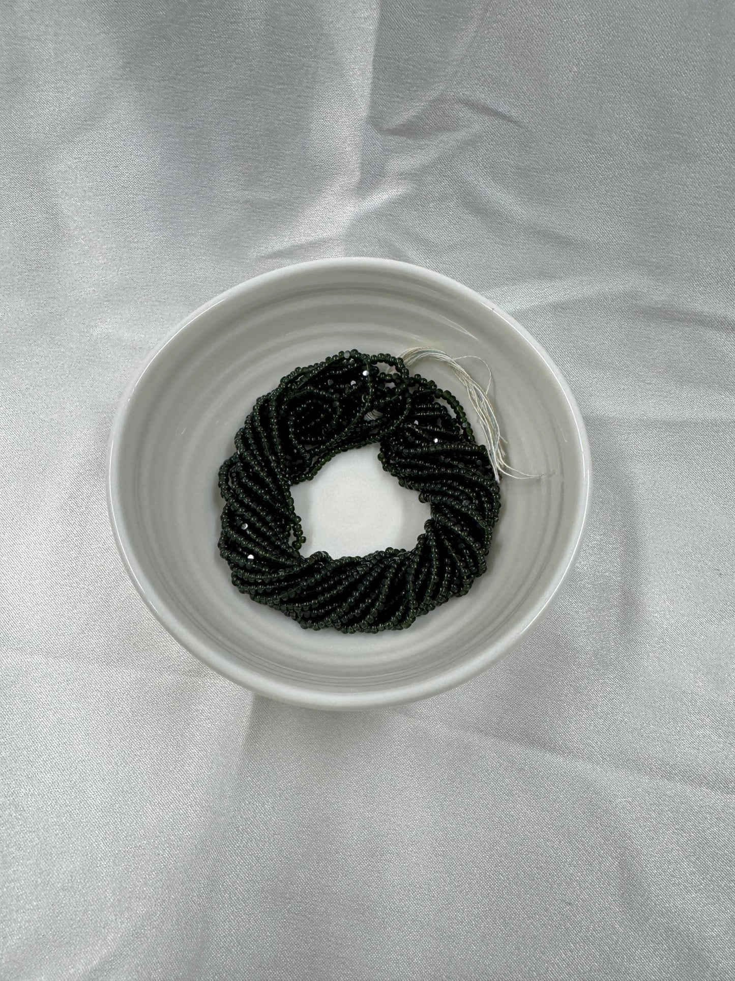11/0 Charlotte Cut Seed Bead- Transparent Dark Olivine Green *10g Hank* India Sheen Charlotte Cut Seedbeads